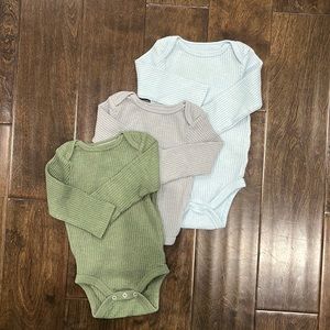 Set of 3 waffle knit body suits